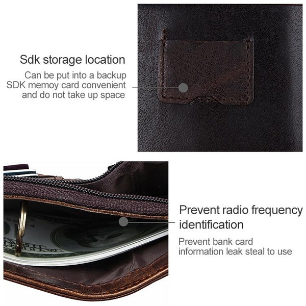 Detachable Card Holder Leather Wallet For Men Antimagnetic Rfid Wallets