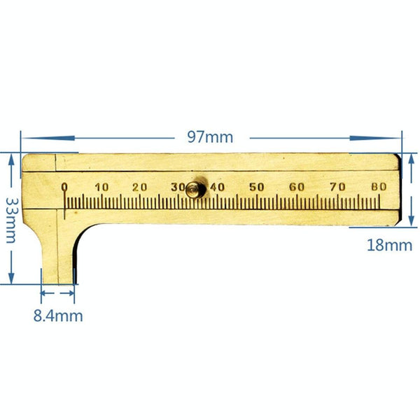 Mini Brass Sliding 80Mm Vernier Caliper For Jewelry Measurement Vernier Calipers
