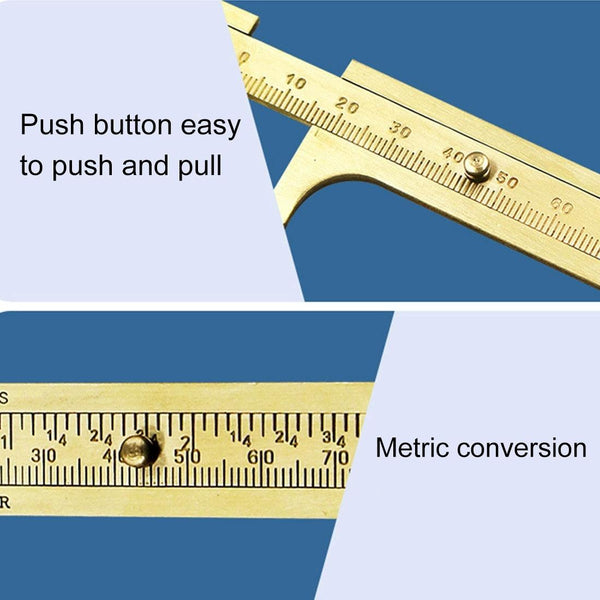 Mini Brass Sliding 80Mm Vernier Caliper For Jewelry Measurement Vernier Calipers