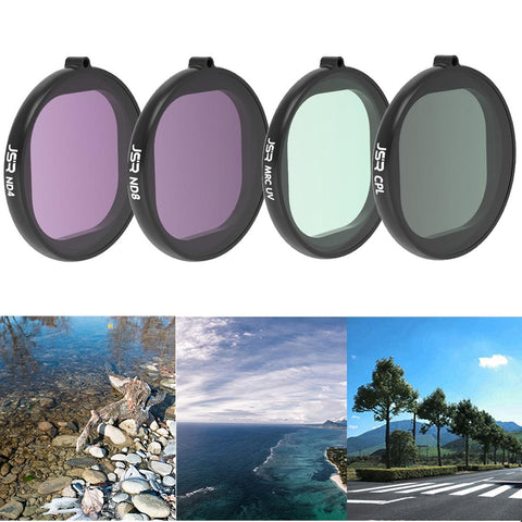 4 In 1 Round Lens Filter For Gopro Hero8 Uv Cpl Nd4 Nd8 Camera Drone Accessories