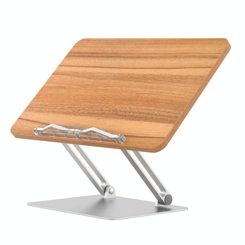Aluminum Desktop Book Stand With Wood Board Stands Holders & Car Mounts