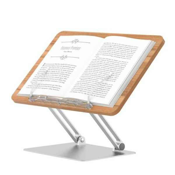 Aluminum Desktop Book Stand With Wood Board Stands Holders & Car Mounts