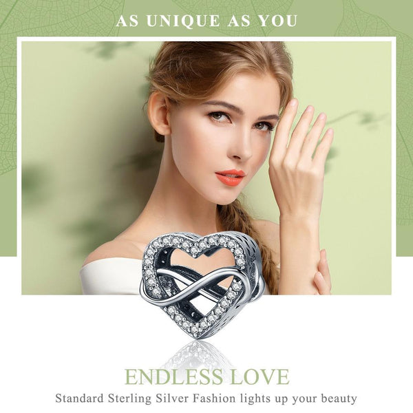 925 Sterling Silver Heart Diamond Beads For Diy Bracelets Charms & Pendants