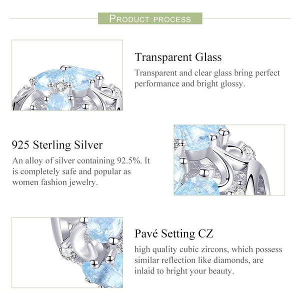 925 Sterling Silver Chic Snowflake Beads For Diy Bracelets & Necklaces Charms & Pendants