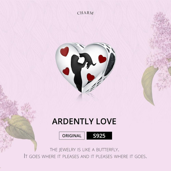 925 Sterling Silver Love Heart Pendant For Diy Bracelets