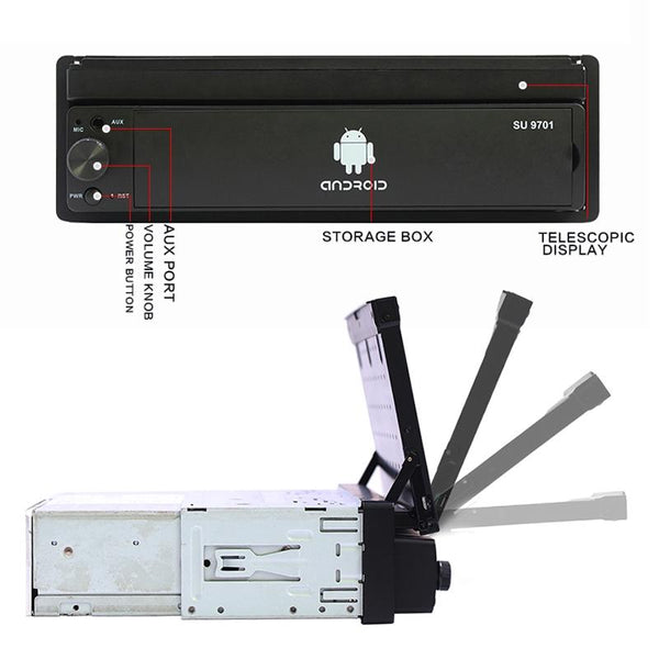 7 Inch Hd Foldable Car Android Radio Receiver Fm / Bluetooth Tf Locator Technology Phone Link Wifi 1Gb + 32Gb Other Car Audio