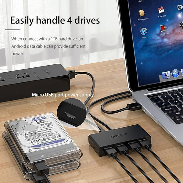 4 Port Usb 3.0 Hub With 100Cm Cable Usb Cables Hubs & Adapters