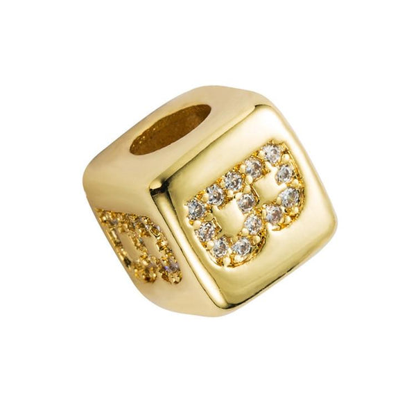 Brass Micro Inlaid Couple Red String Diy Bracelet English Letter Beads Pull Style Charms & Pendants