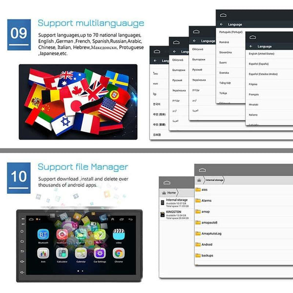 7 Inch Android Navigation Wifi Car Mp5 Player 1 + 32G Locator Technology Bluetooth 2.5D Screen 4Lights Camera Other Car Video