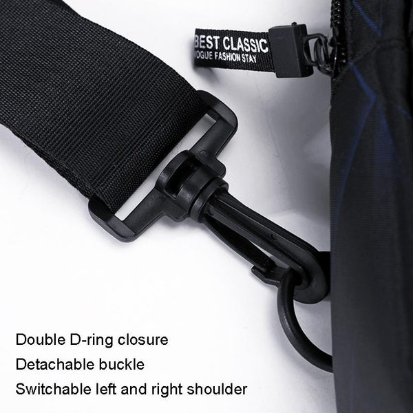 Men Oxford Cloth Chest Bag Line Black Sporty Messenger Bags