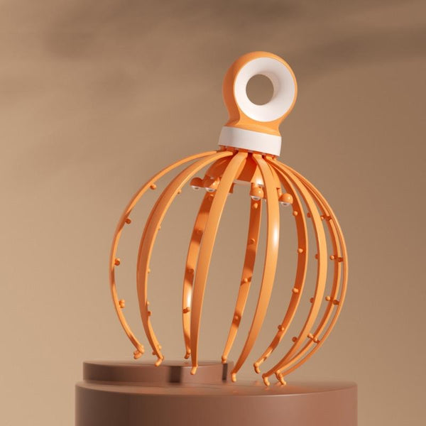 18 Claw Scalp Massager For Relaxation And Meridian Stimulation Yellow Massagers