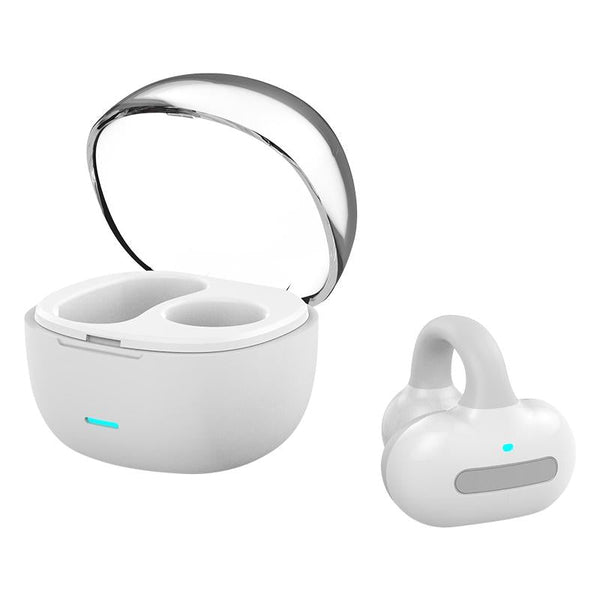 Ear Clip Type Touch Bone Conduction Bluetooth Earphone With Charging Warehouse Grey Earbuds