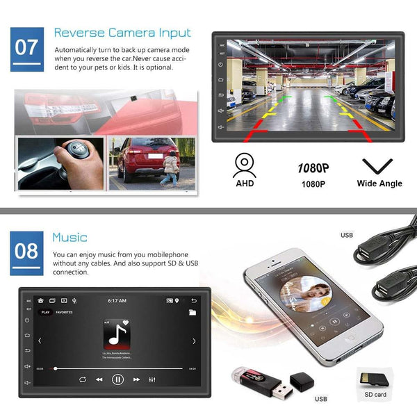 9 Inch Android Wifi Car Navigation Player 2 + 32G Universal Reversing Video 4Lights Camera Rear View Monitors/Cams & Kits