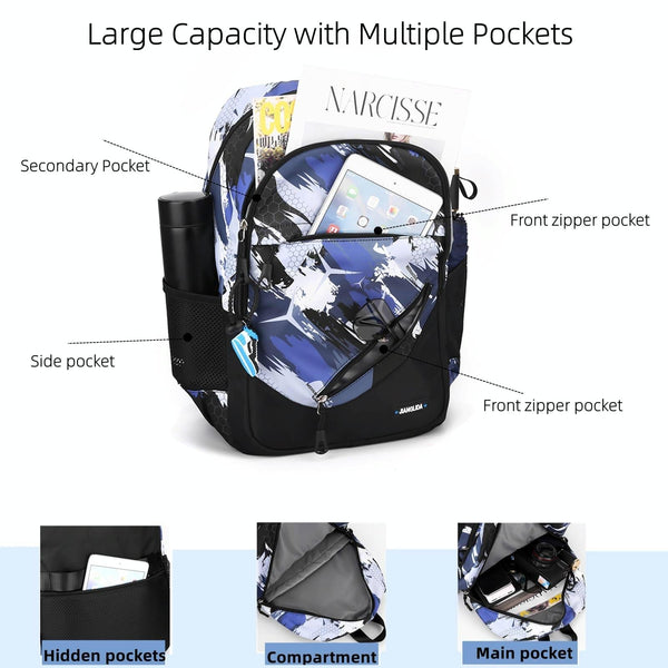 Lightweight 2 In 1 Backpack And Chest Bag For Men Blue Honeycomb Bags