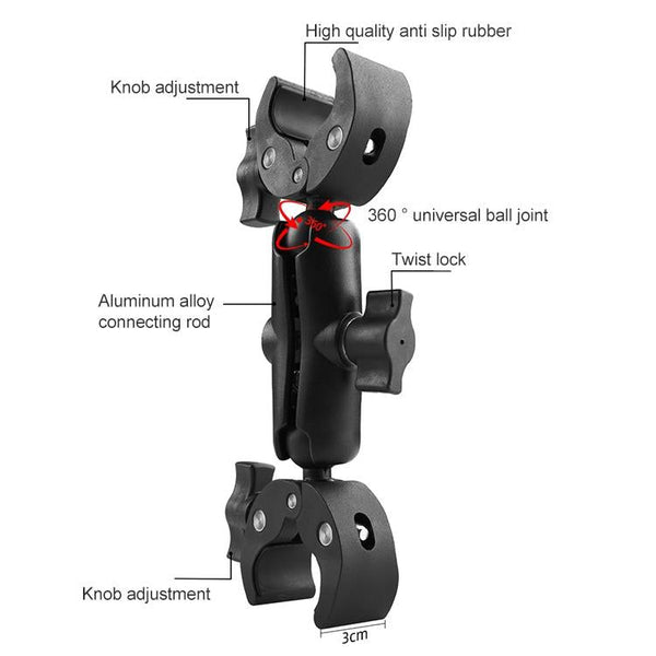 18Cm Dual Head Motorcycle Handlebar Mount Bike Camera Holders Mounts