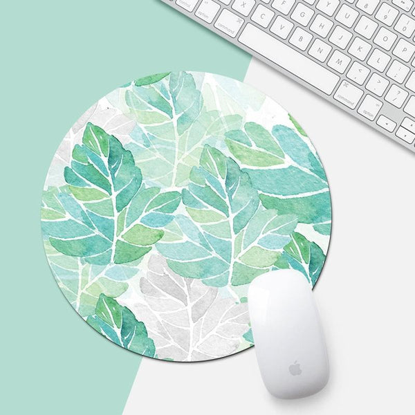 22Cm Green Sunflower Pattern Mouse Pad Mouse Pads & Wrist Rests