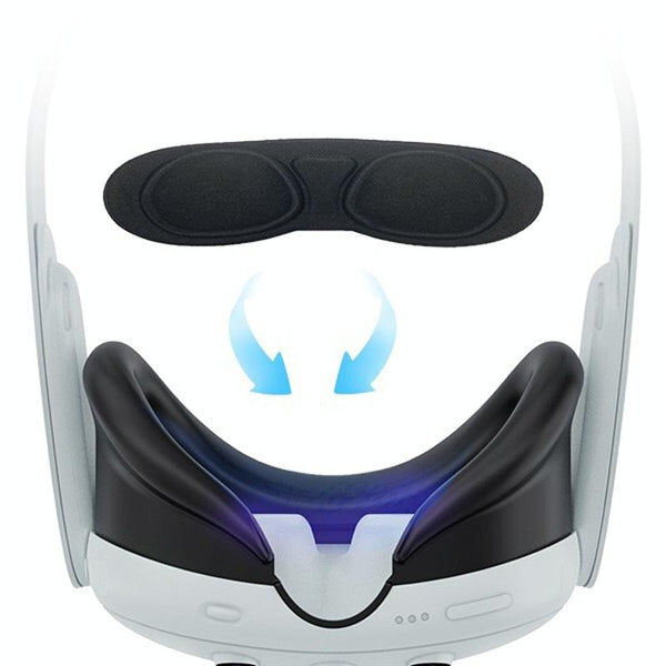 Glitter Protective Shell For Meta Quest 3 7 In 1 Transparent Blue Bags Skins & Travel Cases