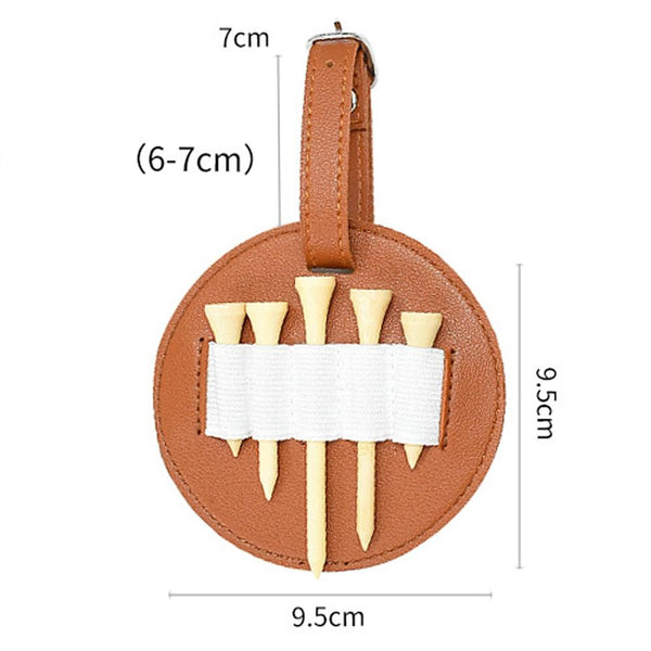Double Sided Leather Golf Spike Insert Bag Outdoor Waist Hanging Storage Double Sided Brown Golf Spikes & Wrenches