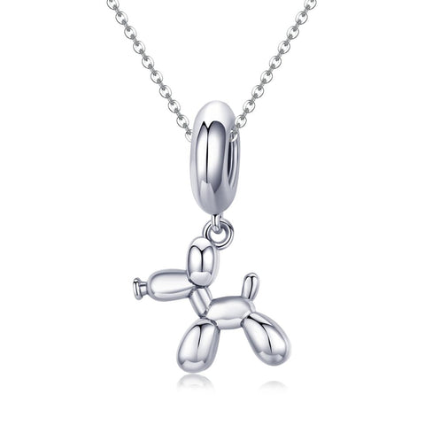 925 Sterling Silver Balloon Dog Charm For Diy Bracelets Bead+Chain Style Charms & Pendants