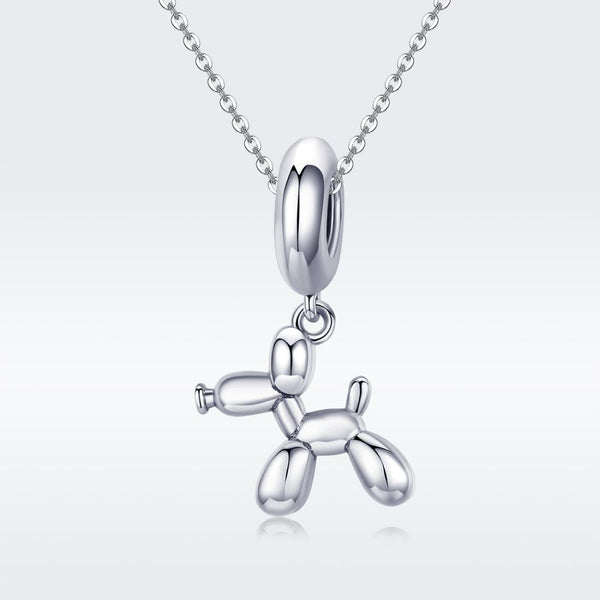 925 Sterling Silver Balloon Dog Charm For Diy Bracelets Bead+Chain Style Charms & Pendants