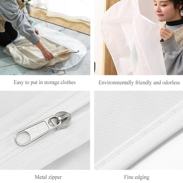 2 Pack Hanging Garment Storage Bags With Zipper Clear Garment Bags