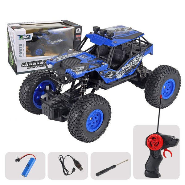 Blue Off Road Rc Car For Kids Alloy Remote Control Charging Remote Controlled Toys