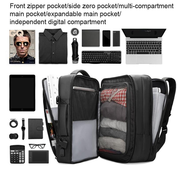Large Capacity Oxford Cloth Backpack 17.3 Inch Expansion Style For Men Backpacks