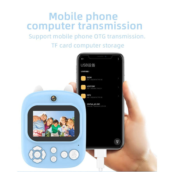 32G Instant Camera With 2.4 Display & Card Reader For Kids 1200W Blue Digital Cameras