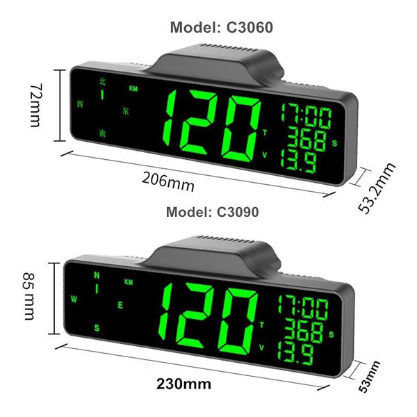 9 Inch Car Hud Locator Technology Speedometer W / Compass Multifunction Display Other Instruments & Gauges