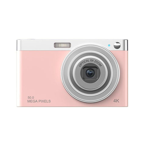 4K Eight Times Optical Zoom Telescopic Lens Digital Camera Pink With Audio Features Digital Cameras