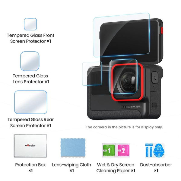 Tempered Film Protective Stickers For Insta360 Ace Amagisn Sports Camera Camera Cases Bags & Covers