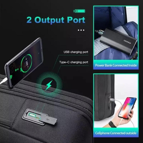 Deluxe Waterproof Laptop Backpack With Usb & Type C Port Large Capacity 61 122631C Laptop Cases & Bags