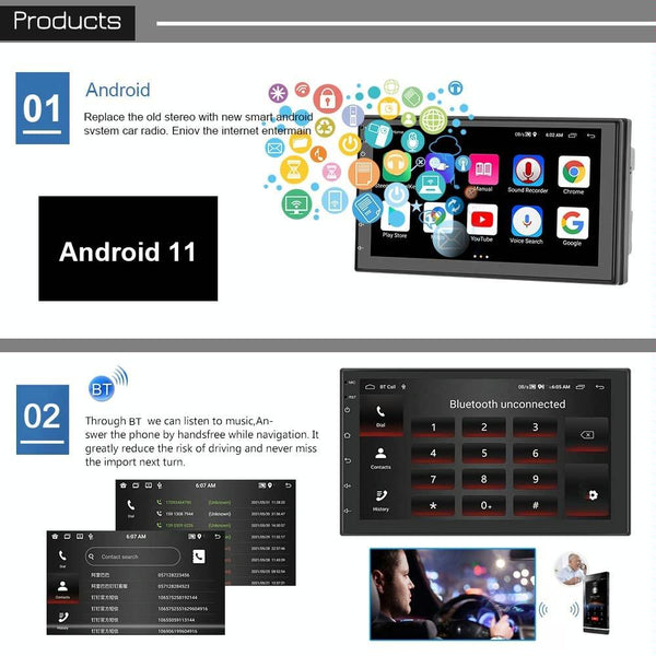7 Inch Android Wifi Car Navigation Reversing Video Player 2 + 32G 4Lights Camera Rear View Monitors/Cams & Kits