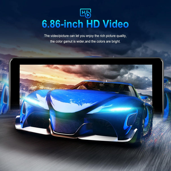 6.86 Inch 4K Dvr Smart Screen Player Compact & High Resolution + 64G Memory Card Video In Dash Units W/O Gps