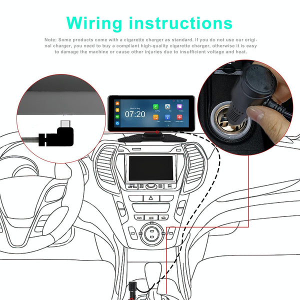6.86 Inch 4K Dvr Smart Screen Player Compact & High Resolution + 64G Memory Card Video In Dash Units W/O Gps