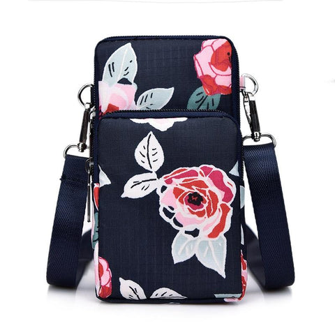 Animal Park Mini Crossbody Phone Wallet With Arm Band Dark Blue Peony Wallets