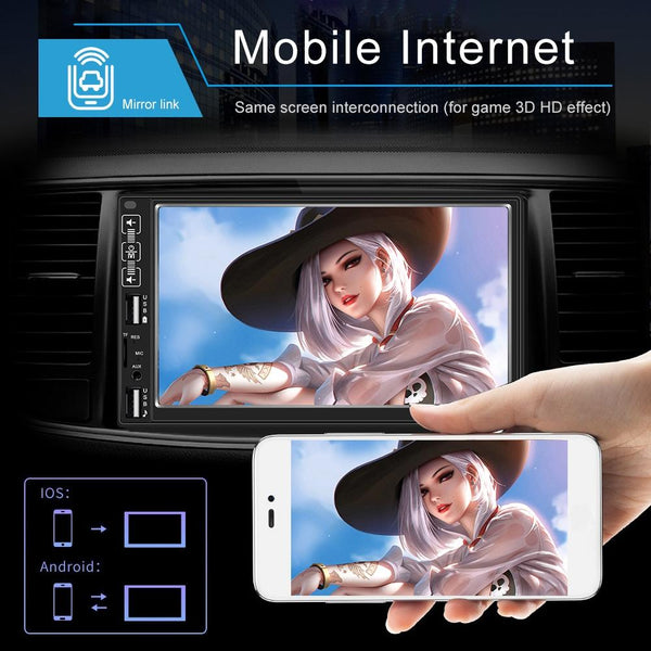 7 Inch Car Mp5 Player With Bluetooth / Fm Remote 4 Led Camera Video In Dash Units W/O Gps