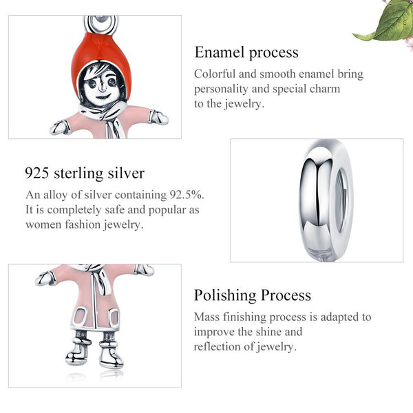 925 Sterling Silver Sunshine Girl Bead Pendant For Diy Bracelets And Necklaces Charms & Pendants