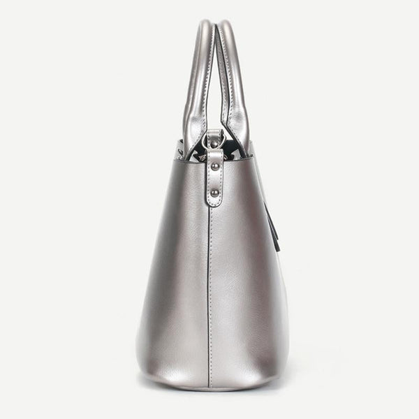 Blue Cowhide Messenger Tote For Women Large Capacity Women's Bags & Handbags