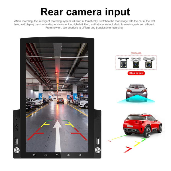 9.7 Inch Vertical Screen Android Car Mp5 Player With Hd 2.5D Glass + 4 Lights Camera Video In Dash Units W/O Gps