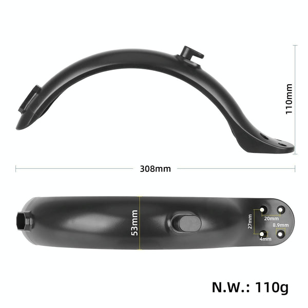 8.5 Inch Rear Fender For Xiaomi M365 / 1S Pro Scooter Plastic 4 Holes Fender+Tail Light Set Accessories Parts