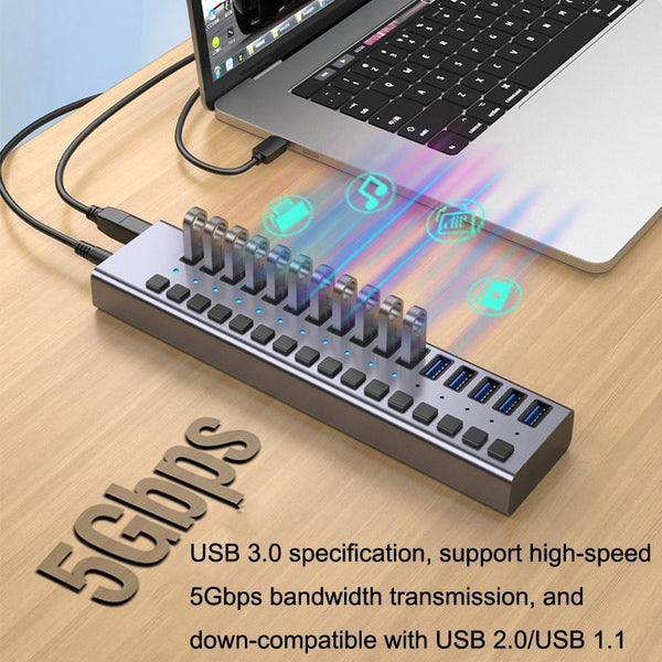 10 Port Usb3.0 Aluminum Docking Hub Usb Cables Hubs & Adapters