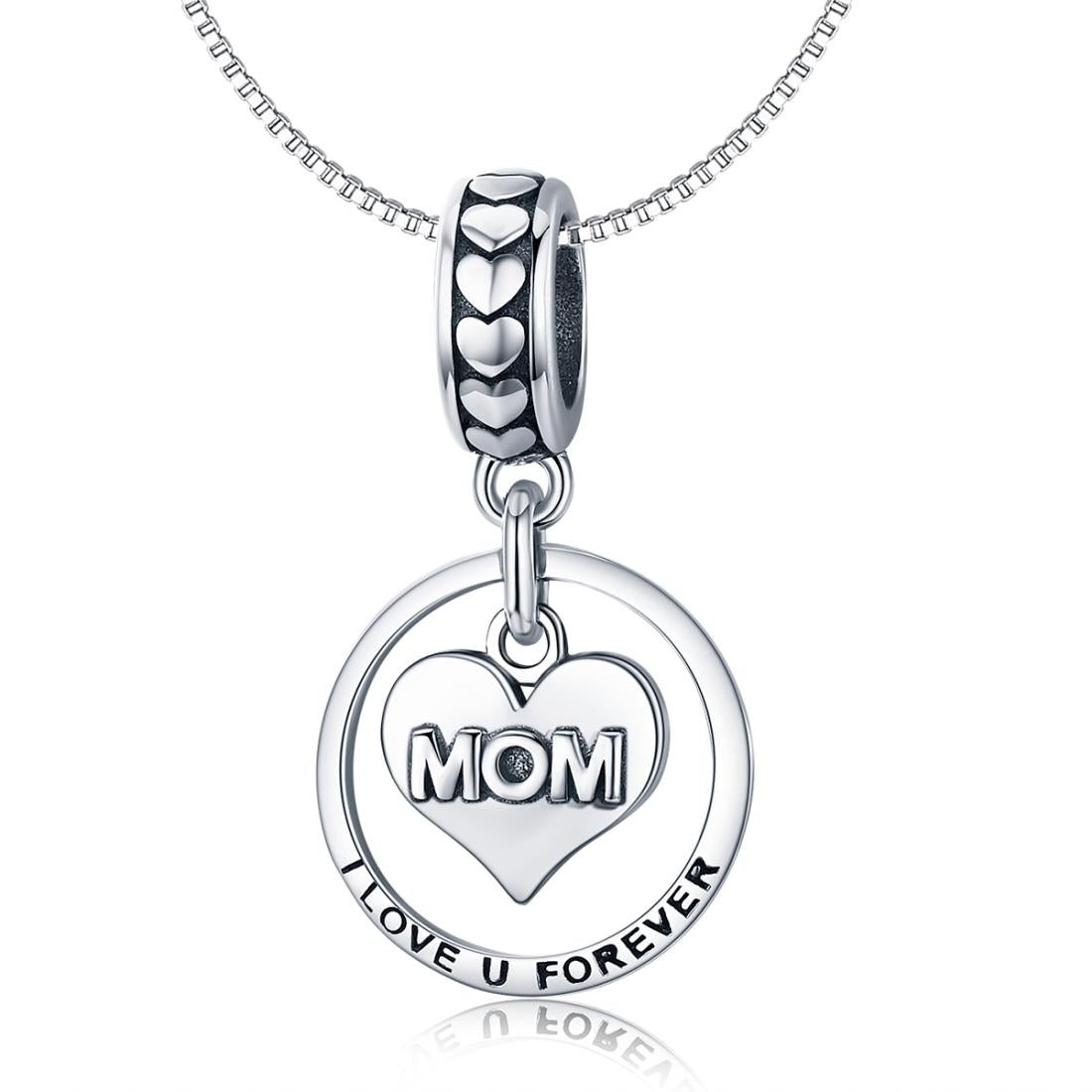 925 Sterling Silver Mothers Love Bead Bracelet Set Perfect For Mother's Day Style + Necklace Necklaces & Pendants