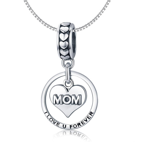 925 Sterling Silver Mothers Love Bead Bracelet Set Perfect For Mother's Day Style + Necklace Necklaces & Pendants