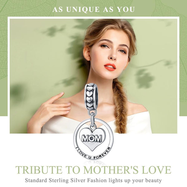 925 Sterling Silver Mothers Love Bead Bracelet Set Perfect For Mother's Day Style + Necklace Necklaces & Pendants