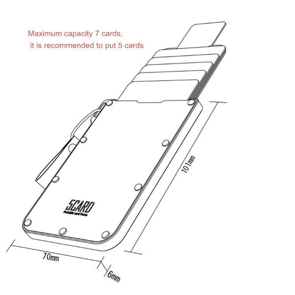 Ultra Thin Pull Out Card Holder Black Genuine Leather Business Card Holders