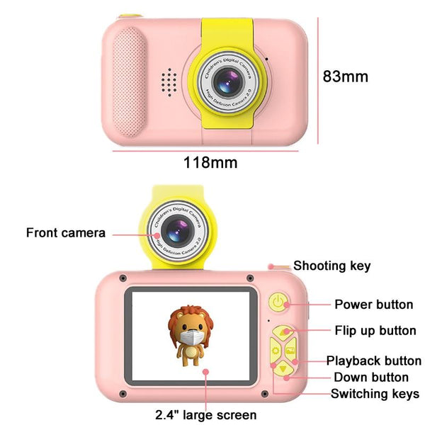 Reversible Mini High Definition Child Camera With Blue Lens For Audio And Video Digital Cameras