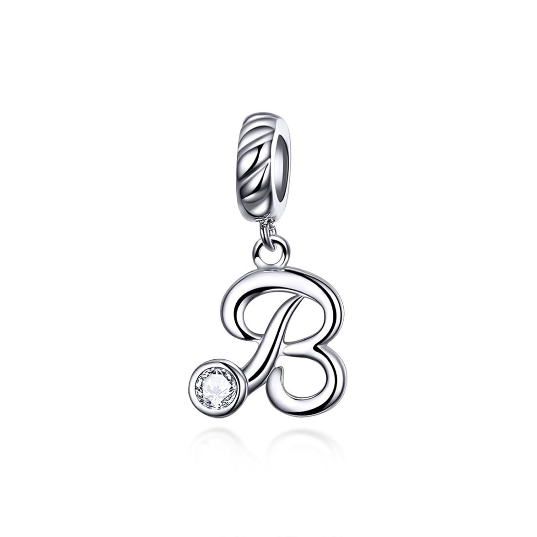 925 Sterling Silver Personalized Letter Pendant For Diy Bracelets And Necklaces Style Charms & Pendants