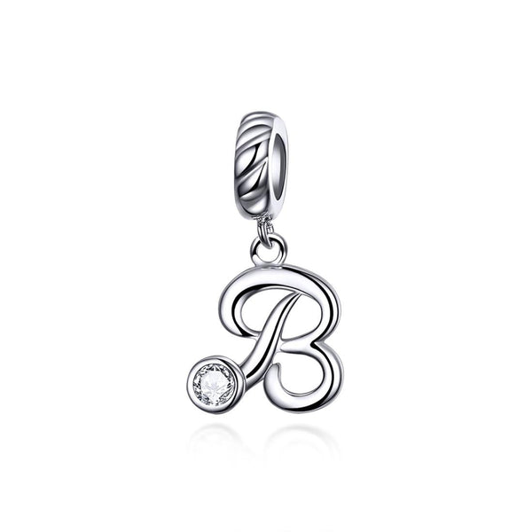 925 Sterling Silver Personalized Letter Pendant For Diy Bracelets And Necklaces Style Charms & Pendants