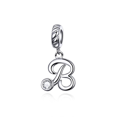 925 Sterling Silver Personalized Letter Pendant For Diy Bracelets And Necklaces Style Charms & Pendants